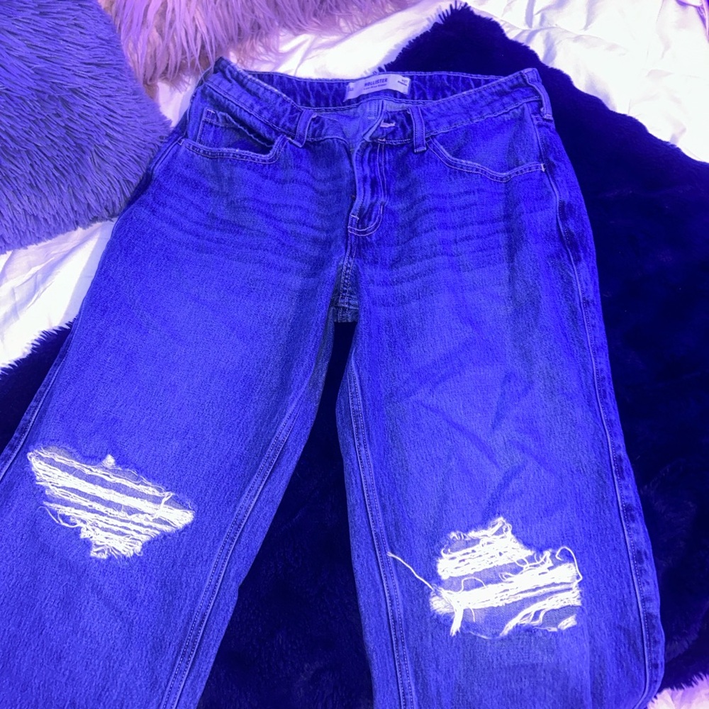 Hollister Blue Boyfriend Distressed Jeans